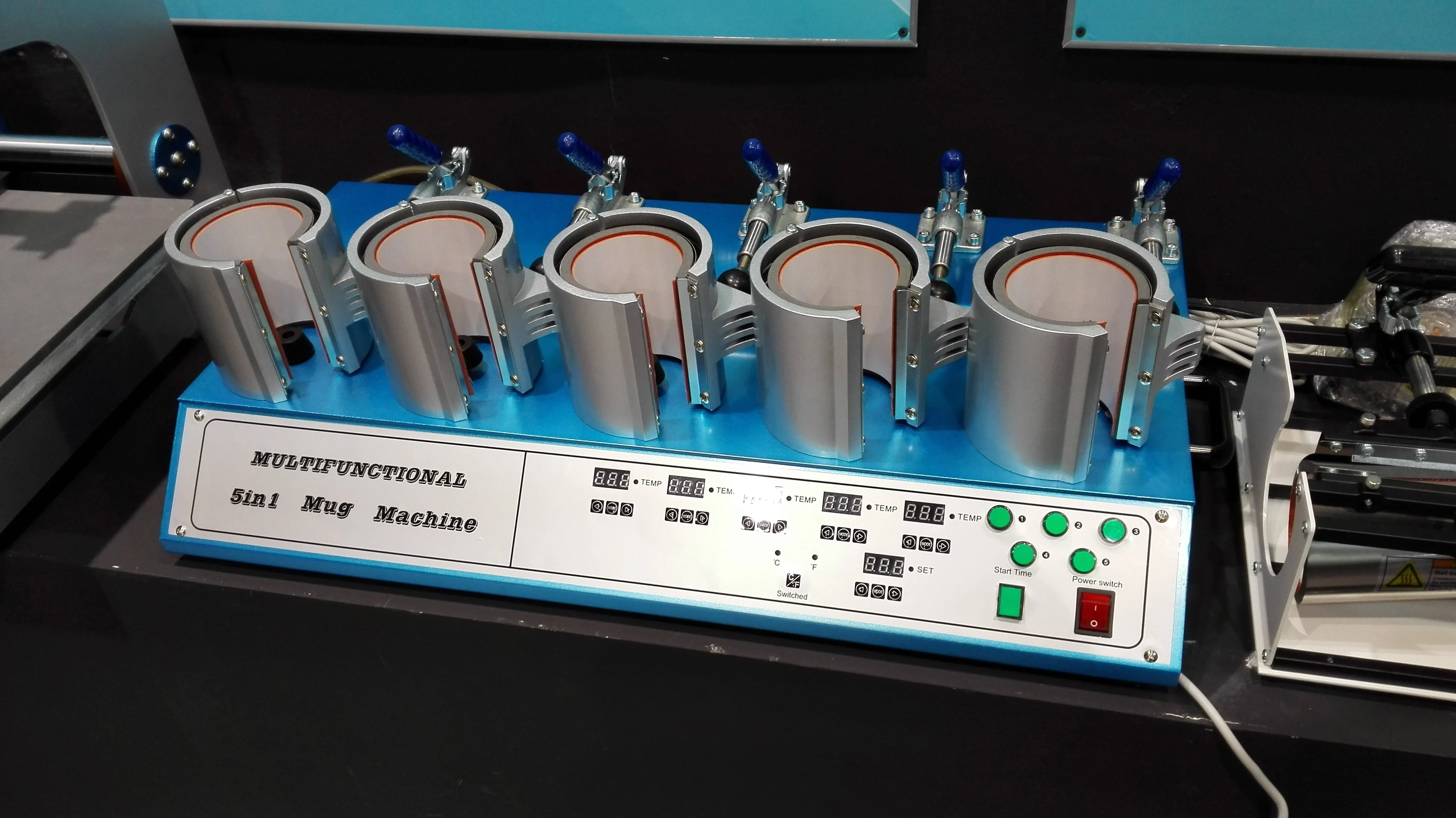 1500W Digital Heat Press Transfer Machine 11oz Sublimation Mug Electric Printing Paper Combo Semi-Automatic 220V New Motor Plate