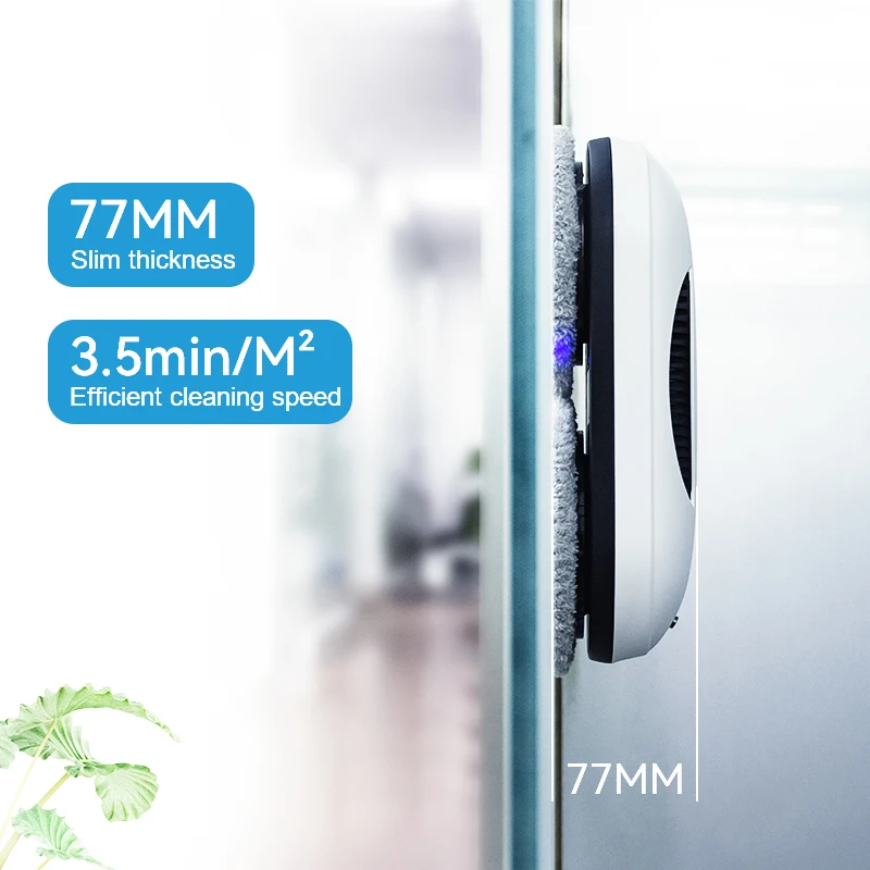 App Control Window Vacuum Cleaner Slim Wall Glass Cleaning Robot with Auto Spray Water