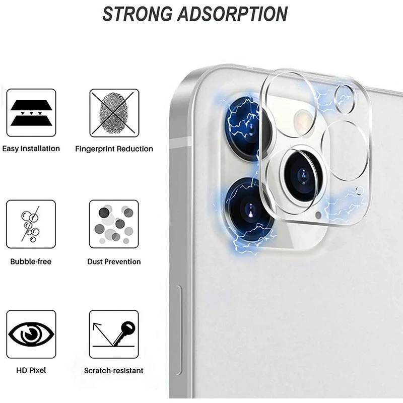 3-IN-1 Front+Back +Lens Protective Tempered Glass For 13 Pro Max  12 11 X 8 Plus Screen Protector Glass Film