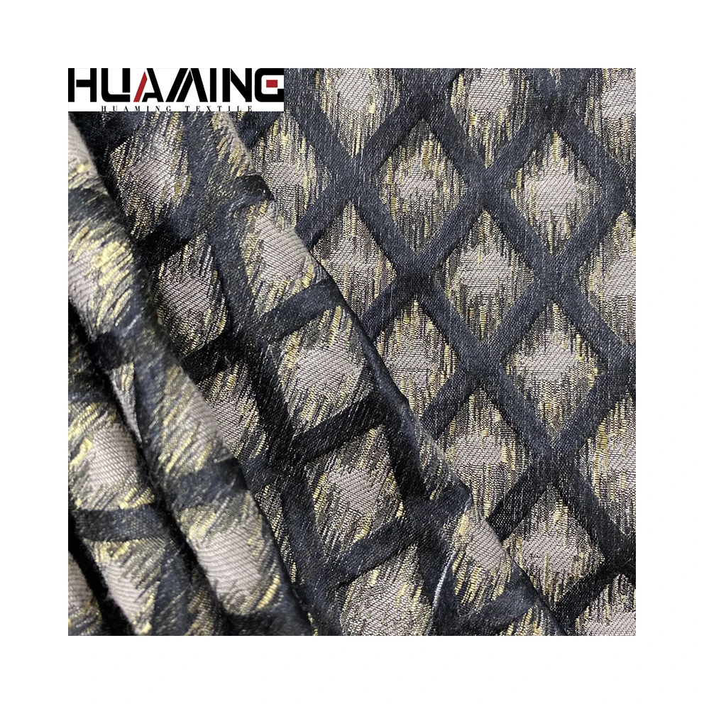 Morocco style Mesh Design 3D Marine Linen Yarn Dyed Woven Jacquard Upholstery Fabric for Sofa Cushion from China