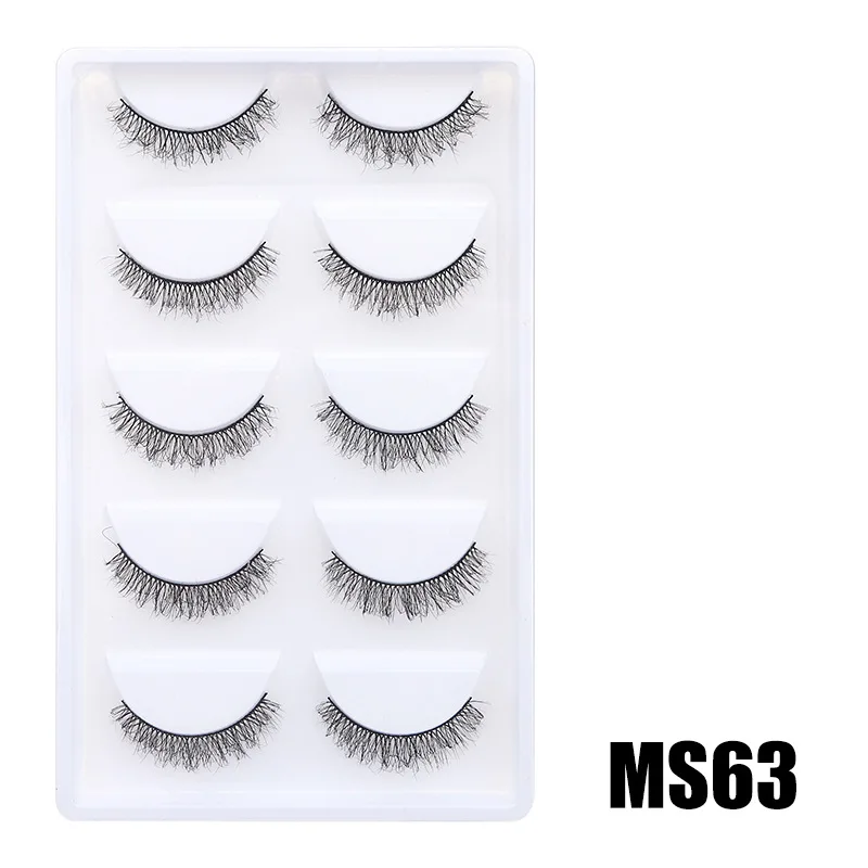 Natural Lashes Wispy Flared 5 Pairs Eyelashes False Eye Lashes Soft Fluffy Lashes