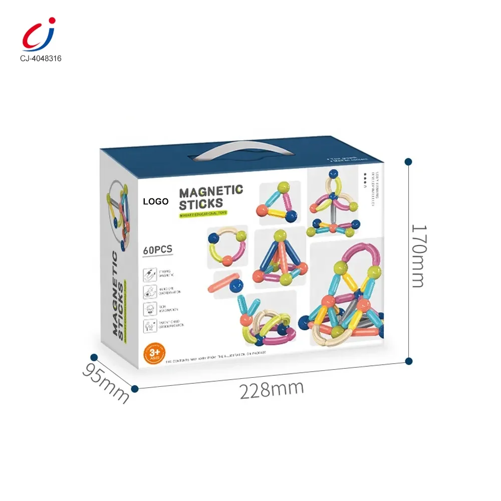 Chengji Magnetic Plastic Balls Toy DIY 3D Construction Building Blocks Montessori Learning Magnetic Sticks and Balls