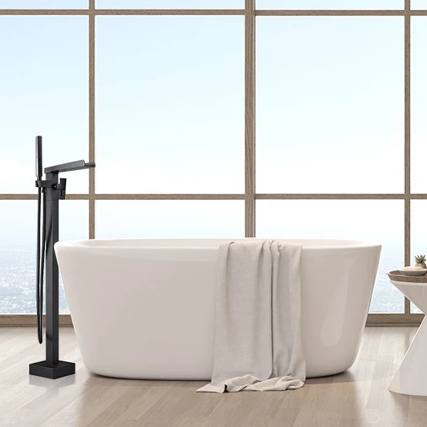 Floor Mount Bathtub Faucet Waterfall Shower Freestanding Bath Mixer Tap Brass Bathtub Mixer Standing Wash Bath Tub Faucet