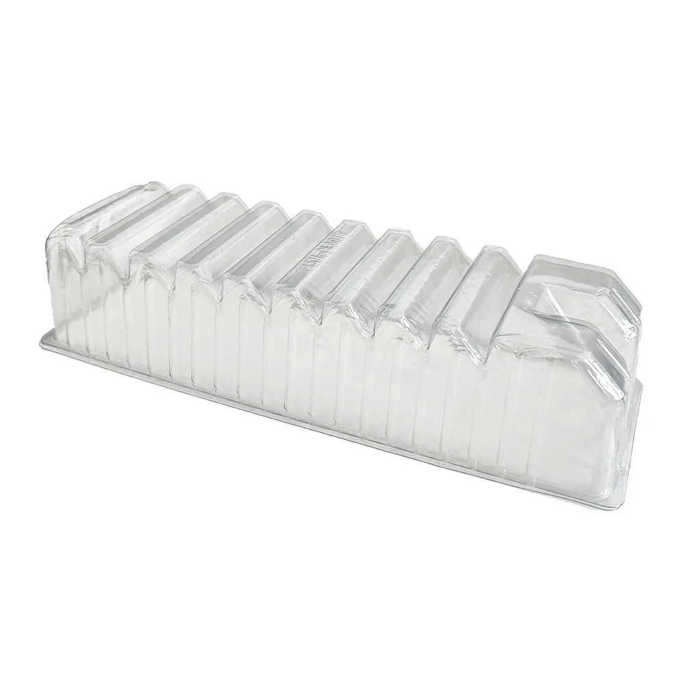 Sustainable Clear Rectangular Tray for Pastry and Dessert Packaging