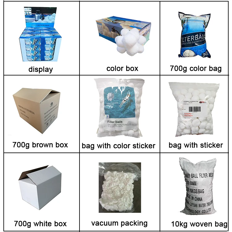 700g Box 30-50mm Modified Fiber Ball Filter Media