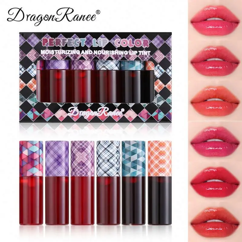 oem 6pcs  Transparent water colorless lip oil lipstick  moisturizing hydrating lip oil autumn and winter lip sets