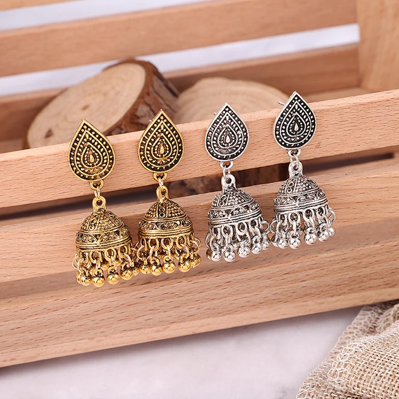 
Classical Handcrafted Charming Ethnic Style Jumka Earrings Indian Traditional Gold Jhumka Jumka Earring 