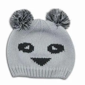 Custom Knit Funny Hat Animal Shape Winter Pom Pom Beanie Hats