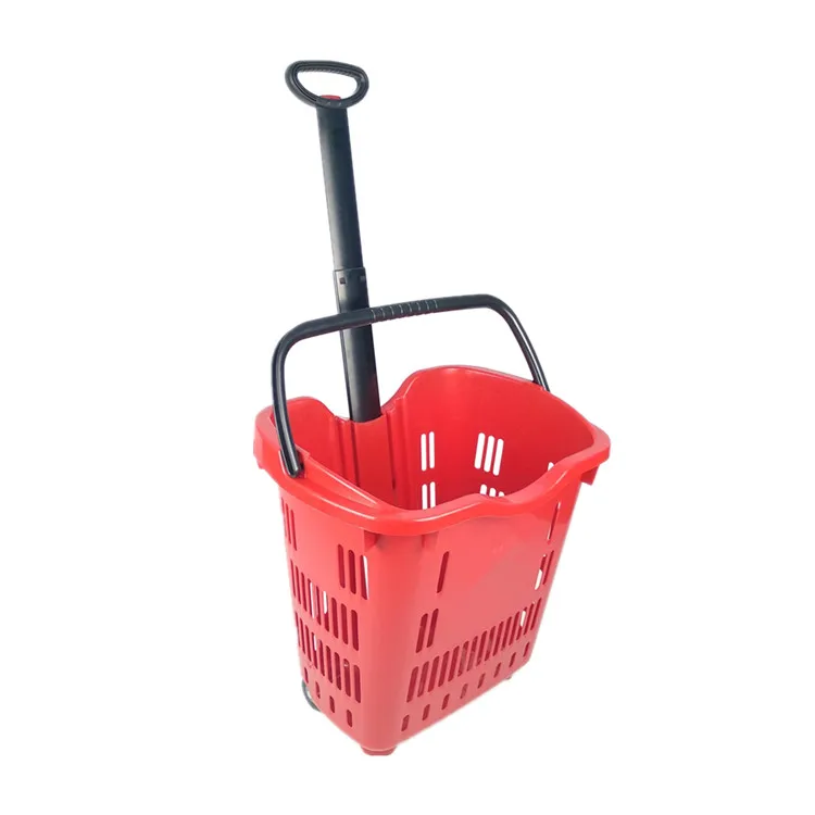 Hot sale folding plastic shopping cart for supermarket