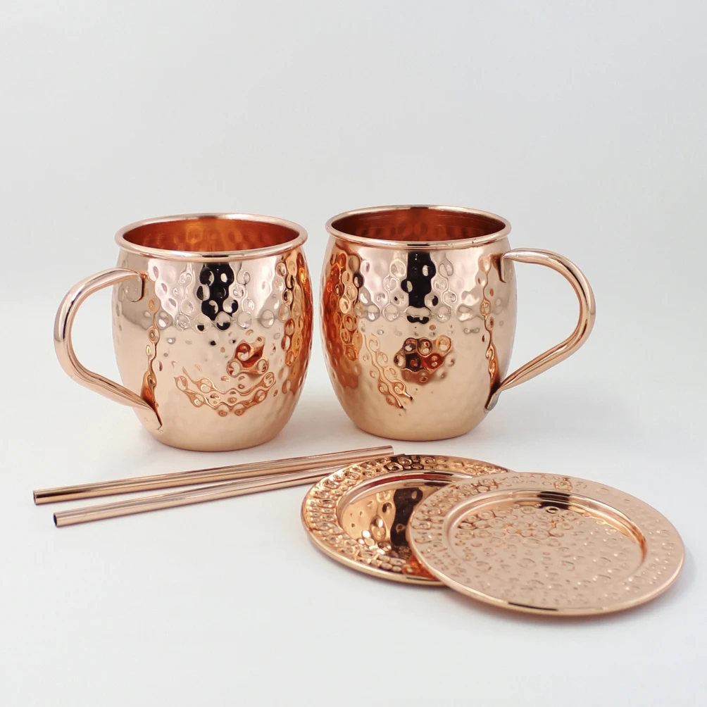Stainless Steel Set Of 4 Moscow Mule Copper Mugs Custom Mugs 4pcs Paper Tube With Logo Sublimation Mug