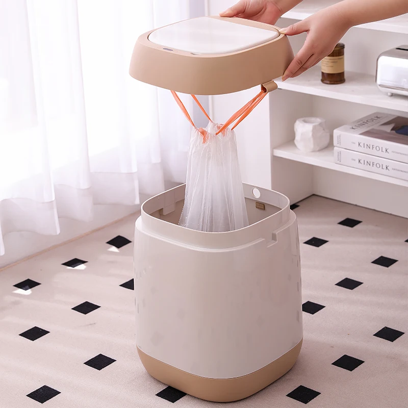 New creative big capacity indoor 22L smart waste bins with lid touchless trash cans sensor