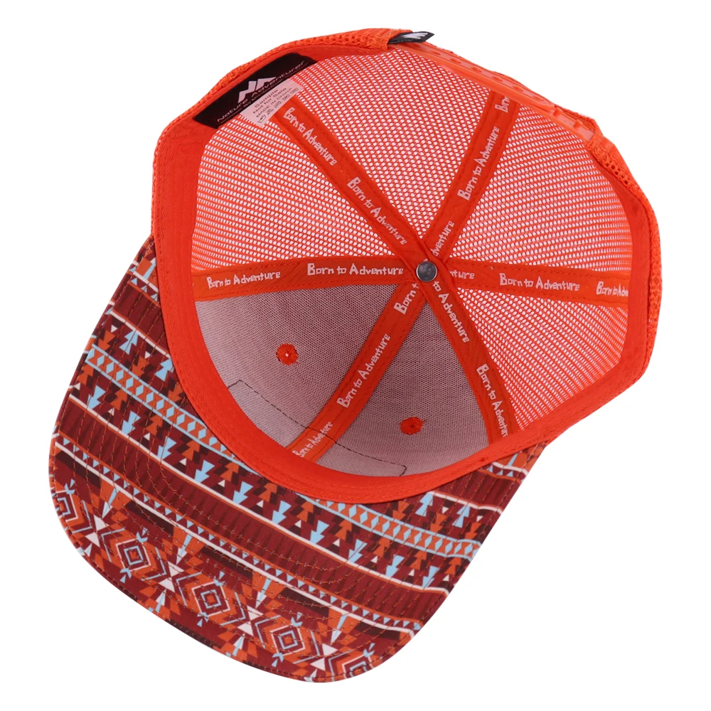 Classic Custom 112 Trucker cap with HD printed logo and woven label patches breathable mesh