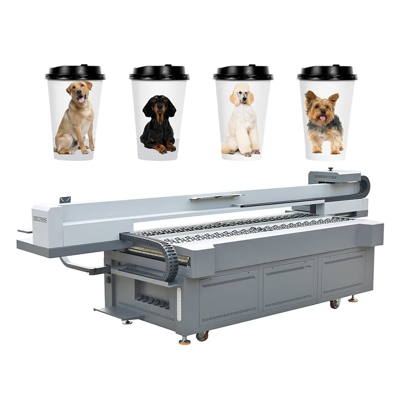 High Quality Large 2510 Cylinder 3D UV Logo Printer for Mug Cans Professional Glass Bottle Cup Led UV Digital Printing Machines