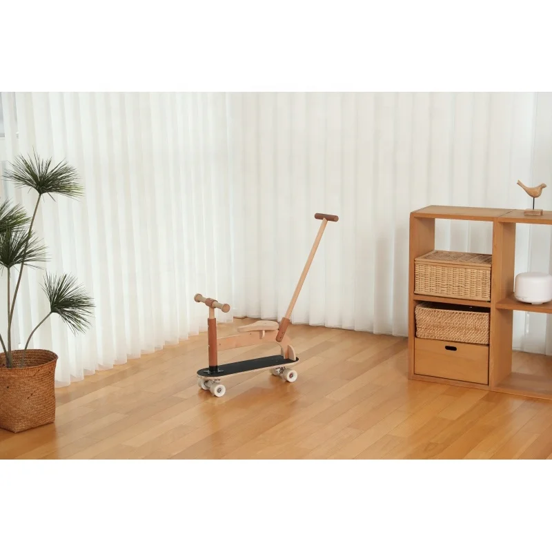 Hot Sale & High Quality Wooden Balance Baby Exercise Toys  6 in 1 Kid Rider on Car, Skate Board, Scooter