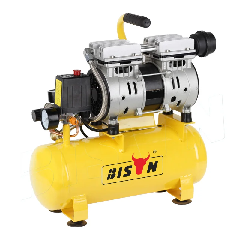 Bison China 230V 50Hz Portable Oil Free Silent Air Compressor 9L
