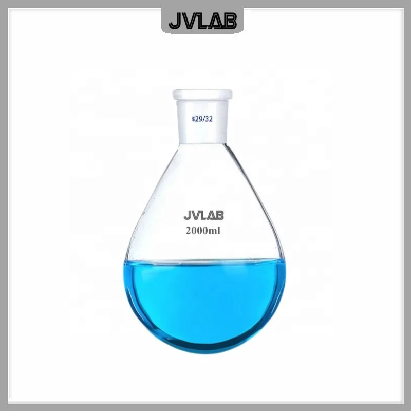 Evaporating Flask Eggplant-shape Flask 2000 ml Rotary Evaporator Accessories Lab Glassware Caliber 24mm & 29mm 1 EA