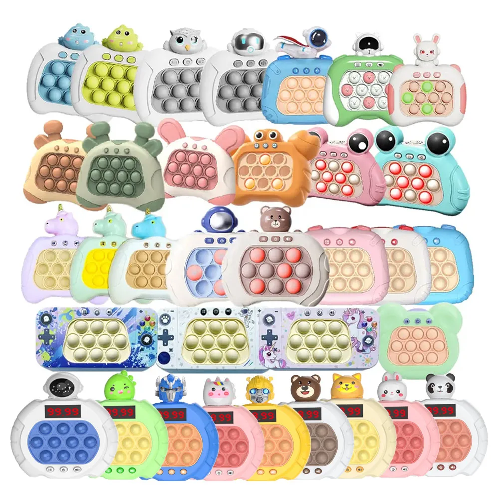 AA Free Sample Educational Light Up Pop Game Machine Quick Push Game Toy Electronic Fast Quick Push Game Kids Toys