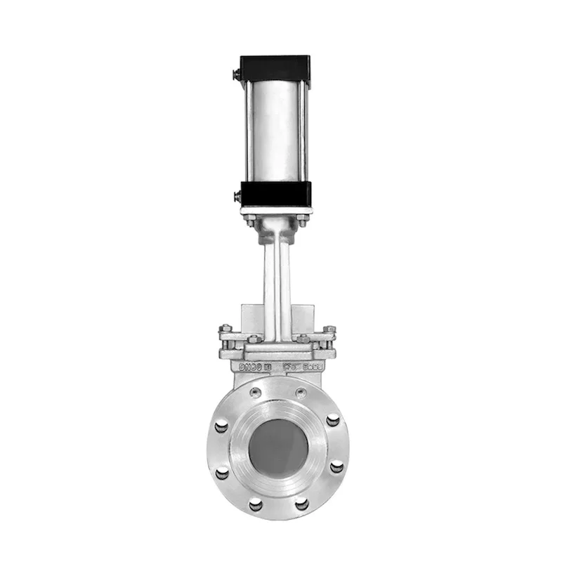 OEM SS304 Body CF8M Disc Pneumatic Operated resilient Seal Knife Water gate valve