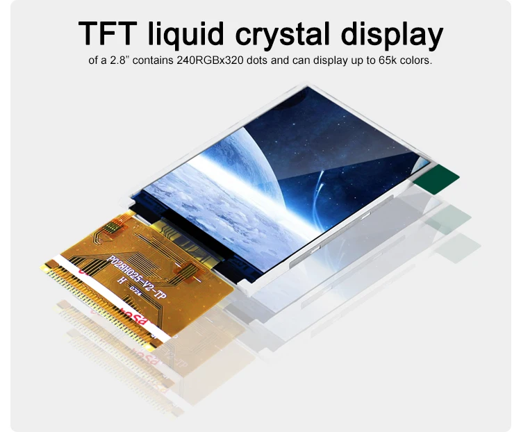 Polcd TFT LCD 2.8 inch LCM Display Screen 37 PIN Resolution 240*320 TFT LCD Module