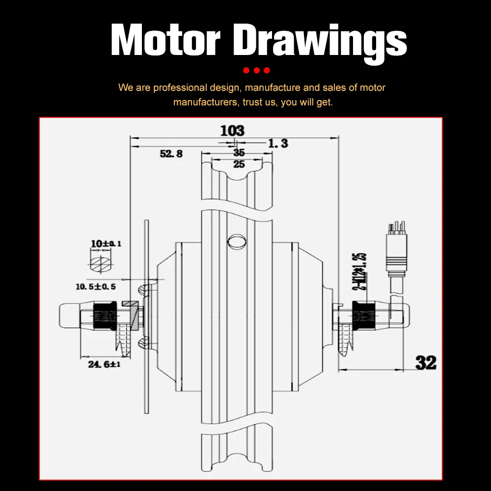 14 Inch 36v48v350W Brushless DC Hub Motor For Electric Takeaway Delivery Scooter Electric Vehicle Motor