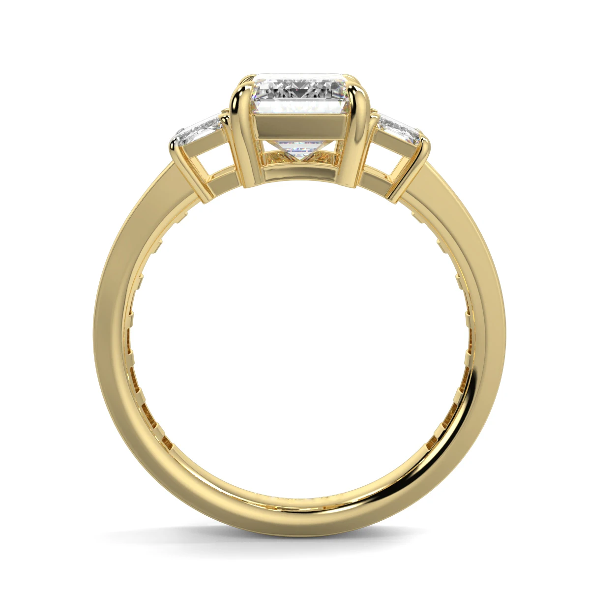 Custom Gemstone Semi Mounts Three Diamond Rings 18k Solid Gold Ring Semi Mount