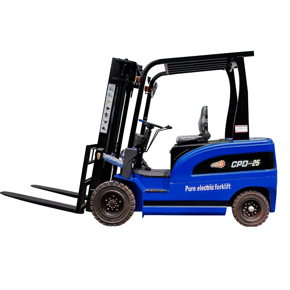 Four Wheel Drive Electric Forklift With Cheap Price 1.5 2 2.5 3 Ton Hydraulic Pallet Portable Battery Forklift Electric