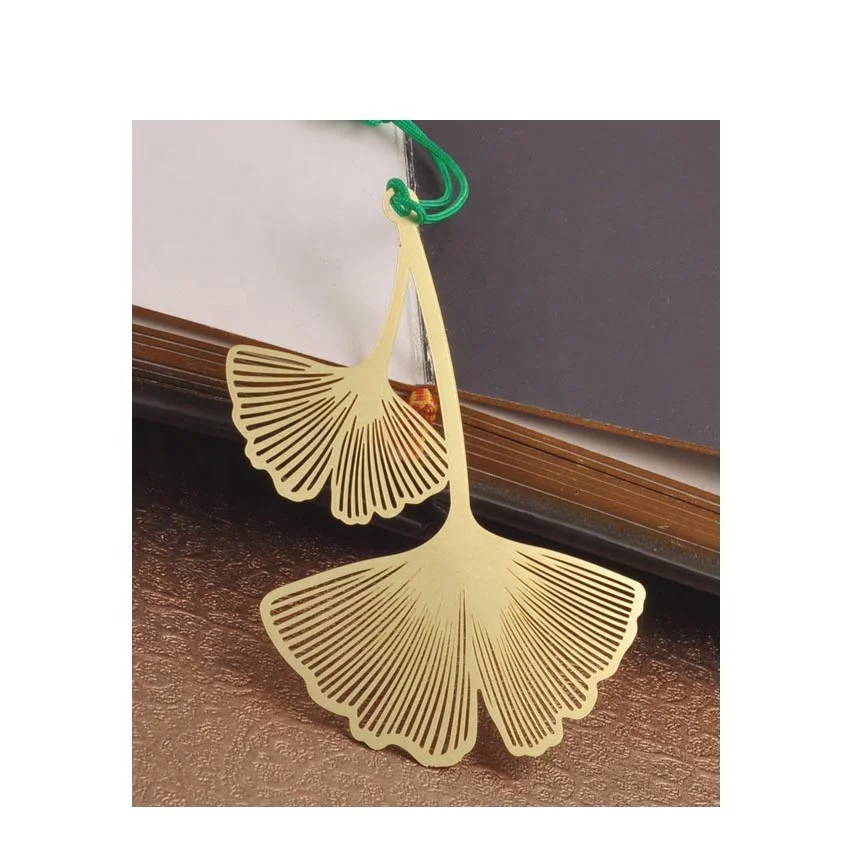 Custom Apricot Leaf Bookmark Plate Quran Enamel Bookmark for Gift Gold Tassels Metal Decoration Steel Customized Logo Europe