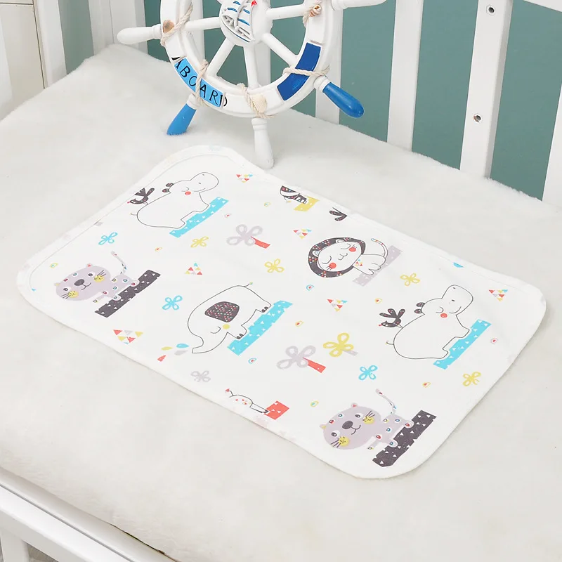 Waterproof Cotton Baby Changing Diaper Mat Reusable Baby Care Absorbent Soft Changing Pad Cover for Bed