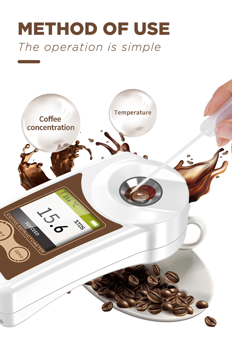 Portable auto handheld refractometers optical coffee TDS meter Coffee Densitometer Refractometer  brix refractometer price