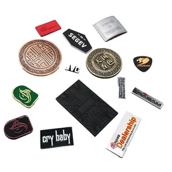 Etiquetas para ropa necklace round blank handbag nomear custom metal signs tag for jewelry apparel handbag swimwear rope