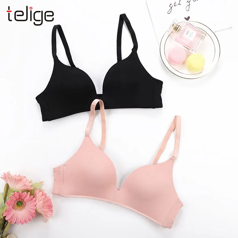 New Fashion Soft Solid Color Underwear Women Wireless Seamless Daily Bra