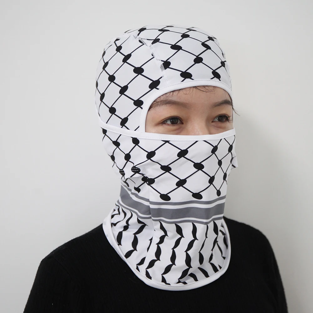 High Quality cotton Custom 1 Hole Full Face Cover Embroidered Balaclava Ski Mask Knitted Beanie Hat