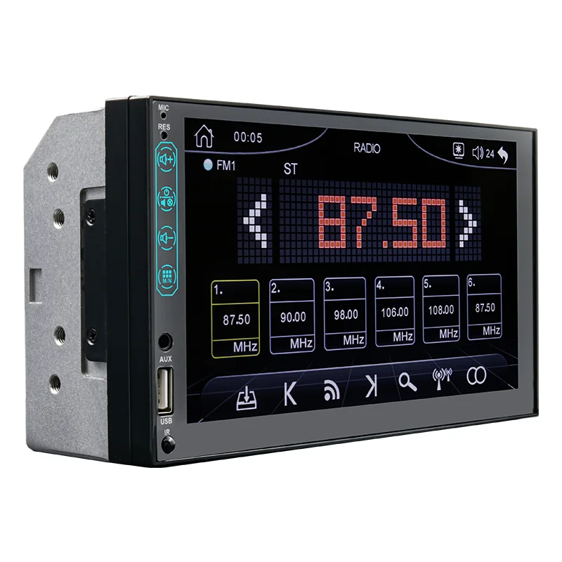 Top Seller Capacitive Touch Screen BT double din 7 inch universal car video with carplay android auto autoradio