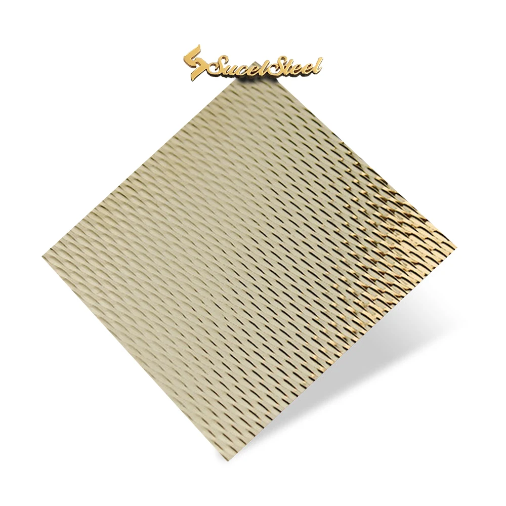 SUCEL 5Wl 6Wl Pattern Embossed Stamped Metal Stainless Steel Laser Cut Wall Sheets Plate In Stainless Steel
