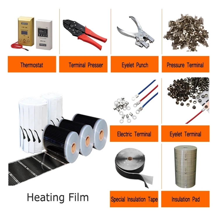 High Glass Graphene PTC Heating Film Korea Energy Saving Anti-overheat Black Infrared Electric Warm Floor Film