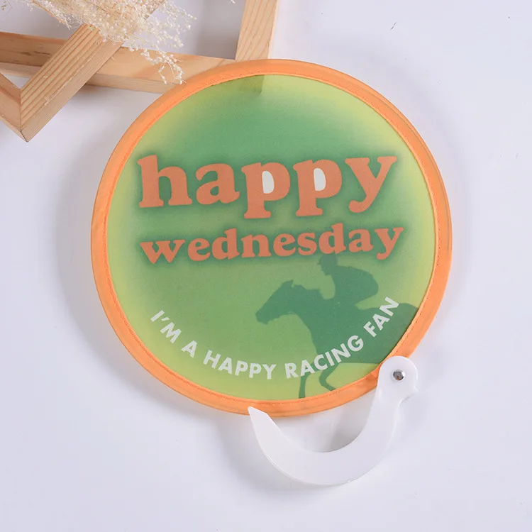 Custom printed nylon circular folding hand fan frisbeee fan promotional advertising Flying Disc