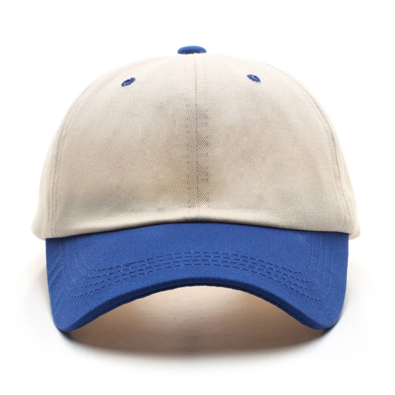 100% Cotton Twill Two Tone 6 Panel Baseball Cap Embroidered Logo Curved Brim Gorras Baseball Cap Hats