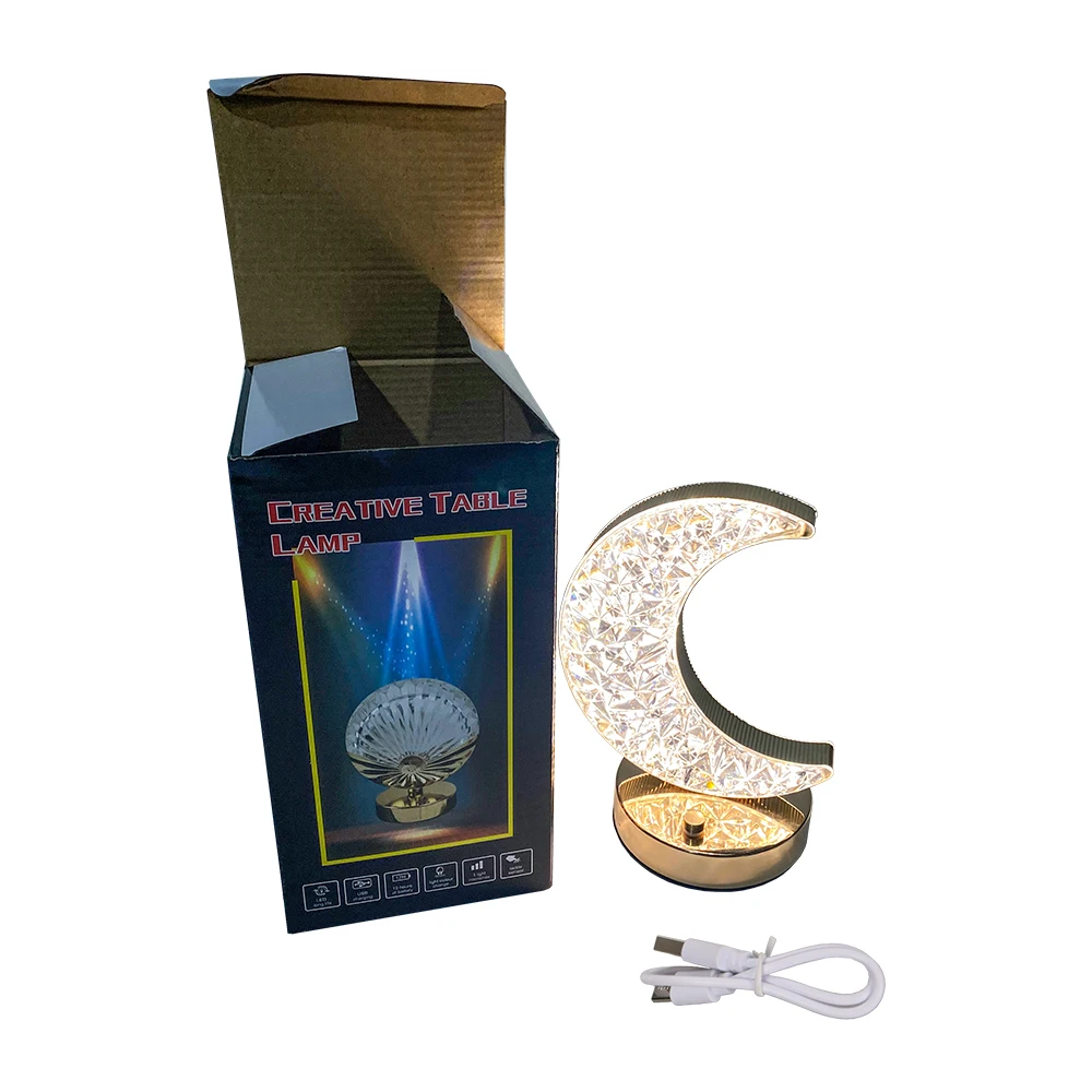 New Designed Moon Shining Pmma Material Smart Touch White Warm Neutral Night OEM Light USB Charging Outdoor Camping Light