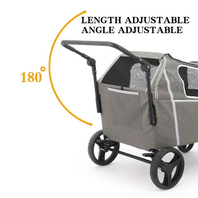 Eaynon Commodious Outdoor Travel Pet Big Dog Cat Stroller Bearing Capacity 155lbs Large Dog Trolley