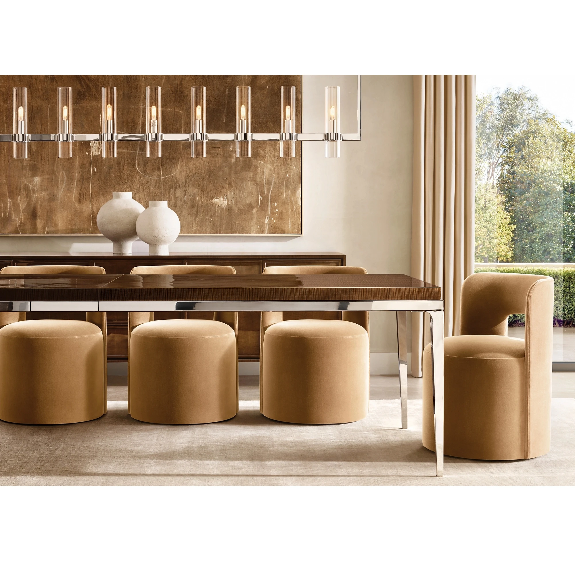 Modern style dining room restaurant furniture custom velvet fabric upholstery dining chairs