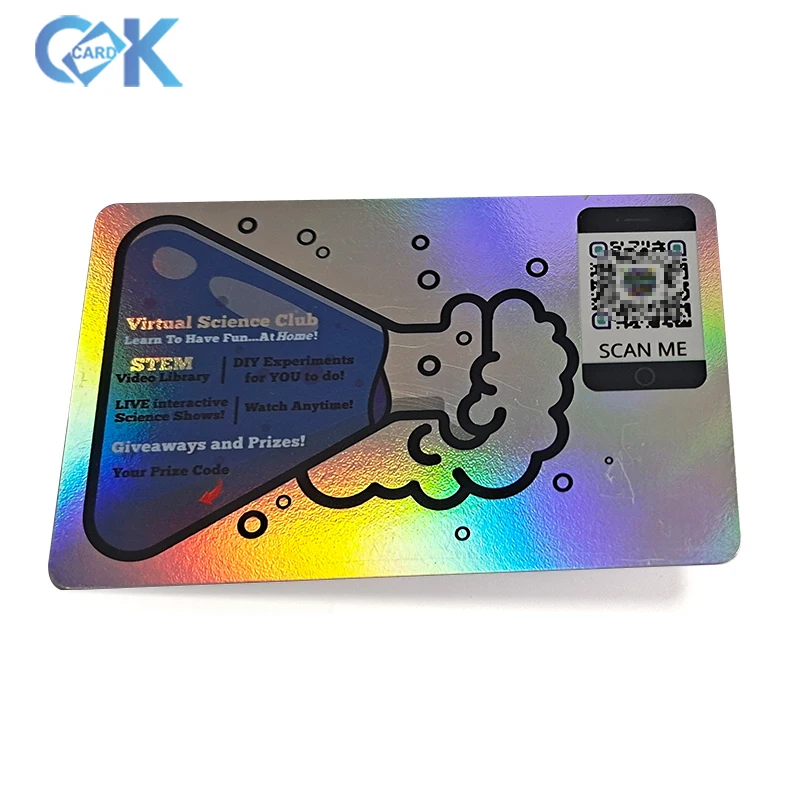 Offset Printing Rainbow Pvc Plastic Business Id Card Overlay Custom Laser Hologram Colorful Pvc Card