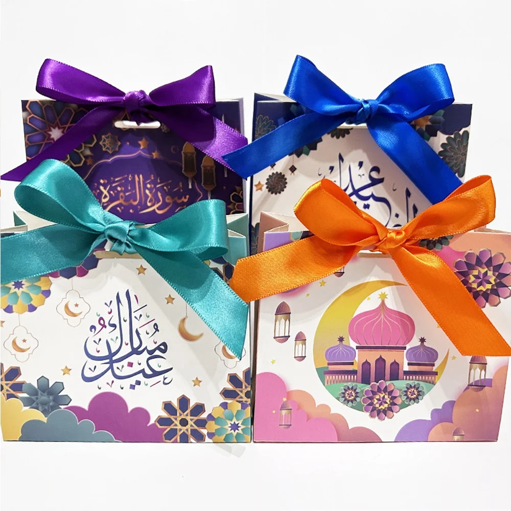Лента Eid Mubarak бумажная Сладкая Конфета Подарочная сумка сладкие подарки Упаковочные пакеты для украшения вечеринки Ramadan