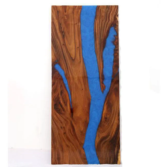 Beauty Blue Ocean Solid Walnut Wood Slab River Dining Epoxy Resin Table