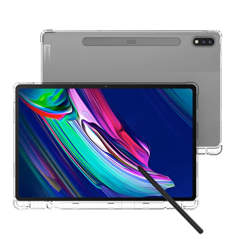 Clear Shockproof 360  Matte Bumper Slim TPU Cover Case For Lenovo Tab P12 Pro Q706F 12.6 inch  with Stylus pencil holder
