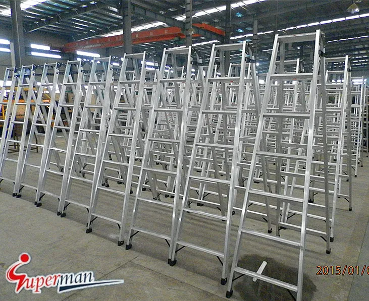 Portable Telescopic Extension Ladder Outdoor Use Aluminum Folding Ladder