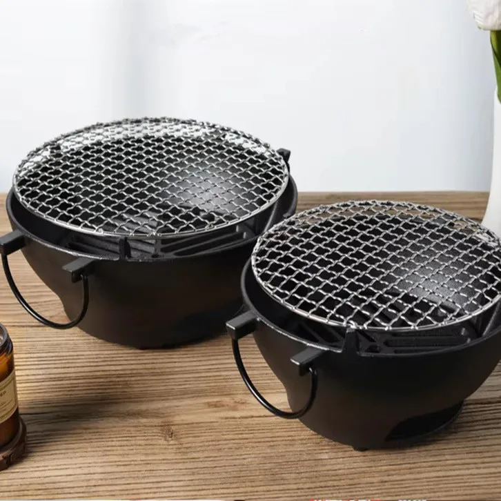 Non Stick Charcoal Barbecue Grill For Outdoor Camping Portable Bbq Stove Cast Iron Charcoal Stove Barbecue Grill Stove BBQ Grill