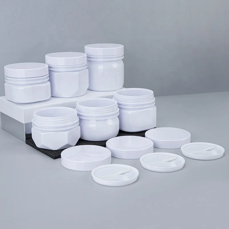 Manufacturer OEM Body Face Cream Jar Packaging 160ml 180ml 200ml 220ml 250ml 300ml White Plastic Pet Cosmetic Cream Jar