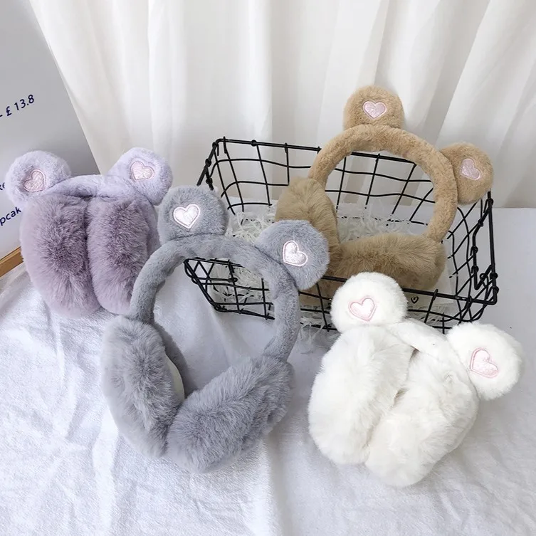 Factory wholesale OEM Lovely desgin keep warm winter furry girls ear muffs