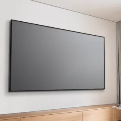 New Listing Wall Mounted Grey Frame ALR Screen 100 120 150 Inch 16:9 Border 1cm Alr Pet Fixed frame Projector Screen