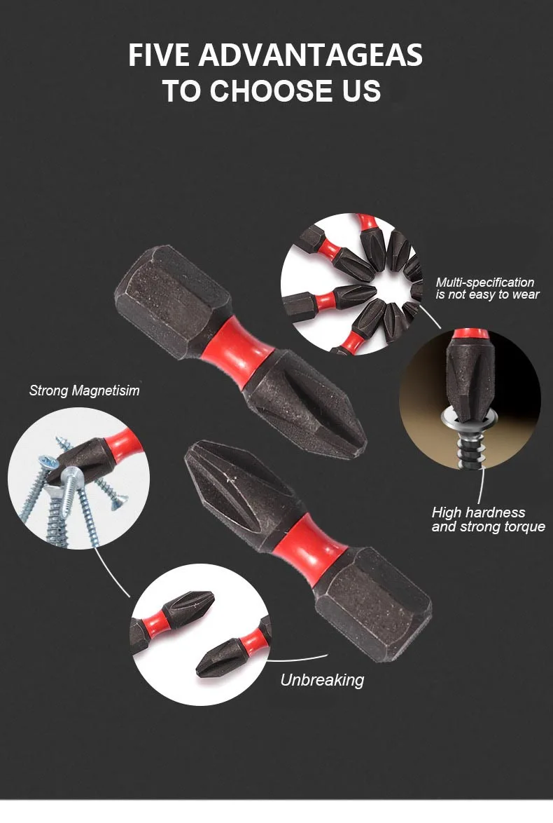 Ph2 Pz2 25mm Smaller Impact Bits Screwdriver Bit Set for Drills & Power Repair